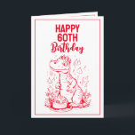 Funny Red & White Trex Husband 60. Geburtstag Karte<br><div class="desc">Funny Red & White Trex Husband 60. Geburtstag, ein lustiges und cooles Design für jeden, der eine einzigartige Geburtstagskarte für seinen Ehemann zum Geburtstag sucht. Das Design ist niedlich und auffällig, es verfügt über einen lustigen Dinosaurier mit Geburtstagstorte und bearbeitbaren Textinformationen. Wenn Sie Probleme mit der Anpassung der Vorlage haben,...</div>