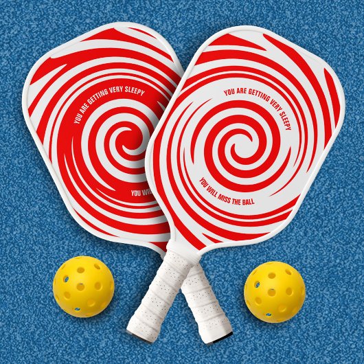 Funny Red White Wirbel Hypnose Pattern Pickleball Schläger