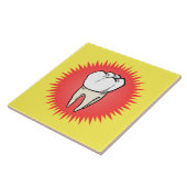 Funny Red White Yellow Extracted Molar Sternexplos Fliese (Seite)