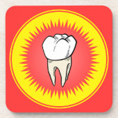 Funny Red White Yellow Extracted Molar Sternexplos Getränkeuntersetzer (Vorderseite)