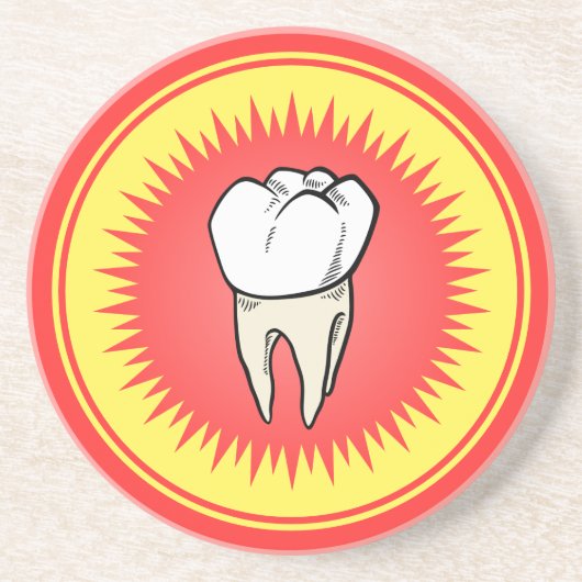 Funny Red White Yellow Extracted Molar Sternexplos Getränkeuntersetzer (Vorne)