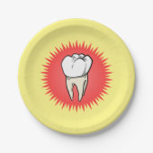 Funny Red White Yellow Extracted Molar Sternexplos Pappteller (Vorderseite)
