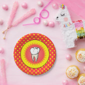 Funny Red White Yellow Extracted Molar Sternexplos Pappteller (Party)