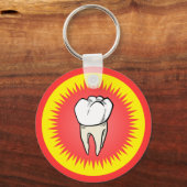 Funny Red White Yellow Extracted Molar Sternexplos Schlüsselanhänger (Vorderseite)