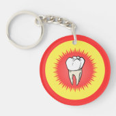 Funny Red White Yellow Extracted Molar Sternexplos Schlüsselanhänger (Vorderseite)