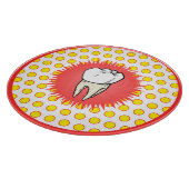 Funny Red White Yellow Extracted Molar Sternexplos Schneidebrett (Ecke)