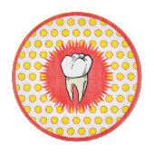 Funny Red White Yellow Extracted Molar Sternexplos Schneidebrett (Vorderseite)