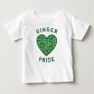 Funny Redhead Ginger Power Kleeblatt Green Heart Baby T-shirt