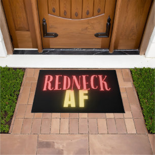 Funny Redneck AF Neon Fußmatte