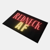 Funny Redneck AF Neon Fußmatte (Schrägansicht)