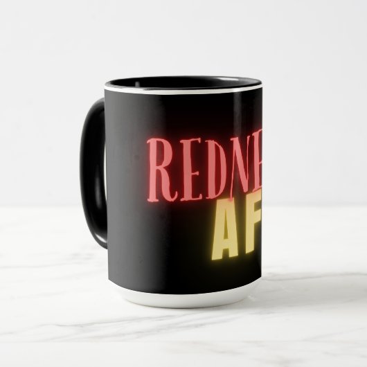 Funny Redneck AF Neon Personalisiert Tasse (Vorderseite Links)