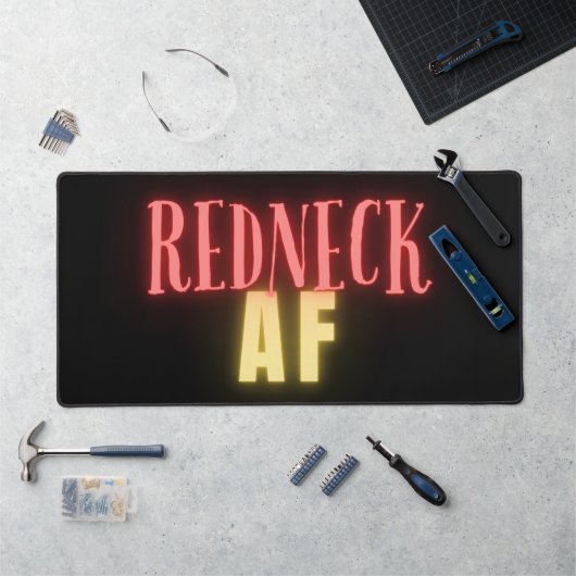 Funny Redneck AF Neon Schreibtischunterlage (Arbeitsplatz)
