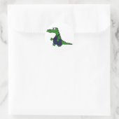 Funny Redneck Alligator in Overalls Runder Aufkleber (Tasche)
