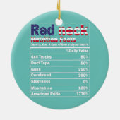 Funny Redneck Nutrition Fakten 4. Juli Land Keramik Ornament (Hinten)