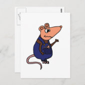 Funny Redneck Possum in Overalls Postkarte (Vorne/Hinten)