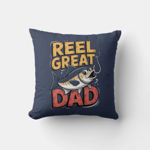 Funny Reel Great Vater Fischen Vatertag Kissen