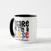 Funny Regenbogen Schwesterntypografie danke Ihnen Tasse (Vorderseite Links)