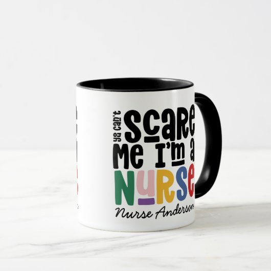 Funny Regenbogen Schwesterntypografie danke Ihnen Tasse (VorderseiteRechts)