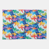 Funny Regenbogenhai Geburtstagsballon Party Famili Geschirrtuch (Horizontal)