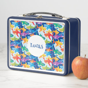 Funny Regenbogenhai Geburtstagsballon Party Famili Metall Brotdose