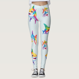 Funny Regenbogenhai Geburtstagsparty Familie Kinde Leggings