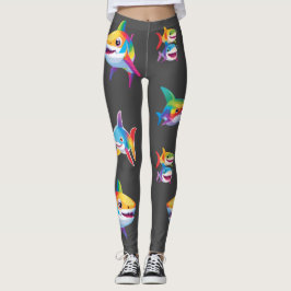 Funny Regenbogenhai Geburtstagsparty Familie Kinde Leggings