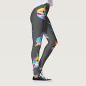 Funny Regenbogenhai Geburtstagsparty Familie Kinde Leggings (Rechts)
