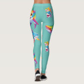 Funny Regenbogenhai Geburtstagsparty Familie Kinde Leggings (Rückseite)