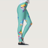 Funny Regenbogenhai Geburtstagsparty Familie Kinde Leggings (Rechts)