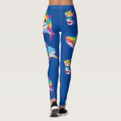 Funny Regenbogenhai Geburtstagsparty Familie Kinde Leggings (Rückseite)