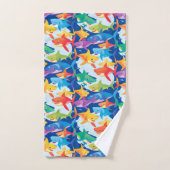 Funny Regenbogenhai Geburtstagsparty Pattern Badhandtuch Set (Handtuch)