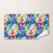 Funny Regenbogenhai Geburtstagsparty Pattern Badhandtuch Set (Handtuch)