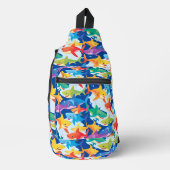 Funny Regenbogenhai Geburtstagsparty Pattern Crossbody Bag (Vorderseite)
