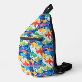 Funny Regenbogenhai Geburtstagsparty Pattern Crossbody Bag (Rechte Ecke)
