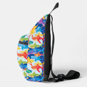 Funny Regenbogenhai Geburtstagsparty Pattern Crossbody Bag (Rechts)