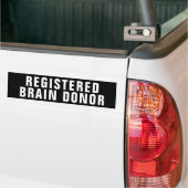Funny Registered Brain Donor Autoaufkleber (Auf Lkw)