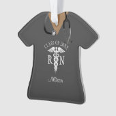 Funny Registered Nurse Graduate Scrub Top Monogram Ornament (Vorderseite)