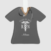 Funny Registered Nurse Graduate Scrub Top Monogram Ornament (Rückseite)