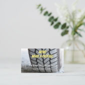 Funny Reifenmonteur und Rad Experte Tuning Busines Visitenkarte (Stehend Vorderseite)