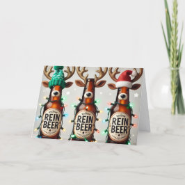 Funny Rein Beer Holiday Card Feiertagskarte