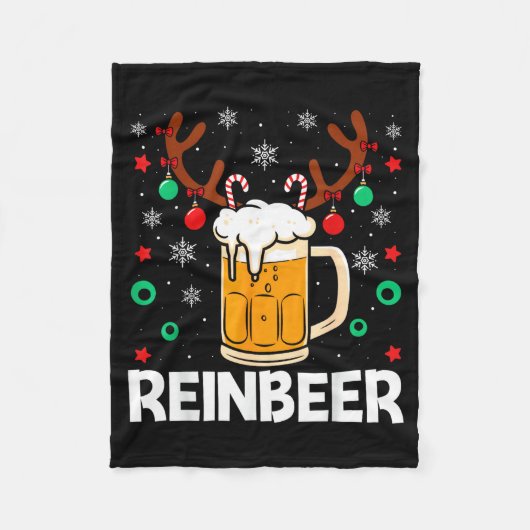 Funny Reinbeer Winedeer Beer Wine Matching Couples Fleecedecke (Vorderseite)