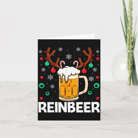 Funny Reinbeer Winedeer Beer Wine Matching Couples Karte (Vorderseite)