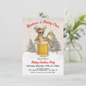 Funny Reinbeers und Holiday Cheer Weihnachts-Party Einladung (Stehend Vorderseite)