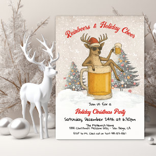 Funny Reinbeers und Holiday Cheer Weihnachts-Party Einladung