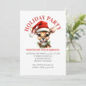 Funny Reindee Christmas wünscht Einladung (Stehend Vorderseite)