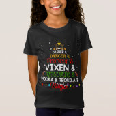 Funny Reindeer Alcohol Names Weihnachten T-Shirt (Vorderseite)
