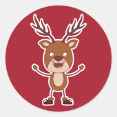 Funny Reindeer Aufkleber (Vorderseite)