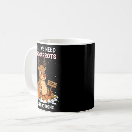 Funny Reindeer Carrot Hoarder Christmas Design  Kaffeetasse (Vorderseite Links)
