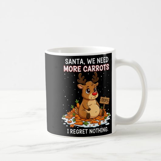 Funny Reindeer Carrot Hoarder Christmas Design  Kaffeetasse (Rechts)