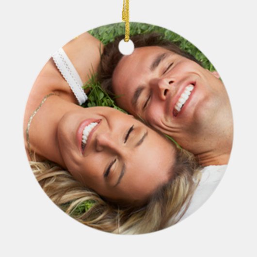 Funny Reindeer Christmas Couples Foto Ornament (Hinten)